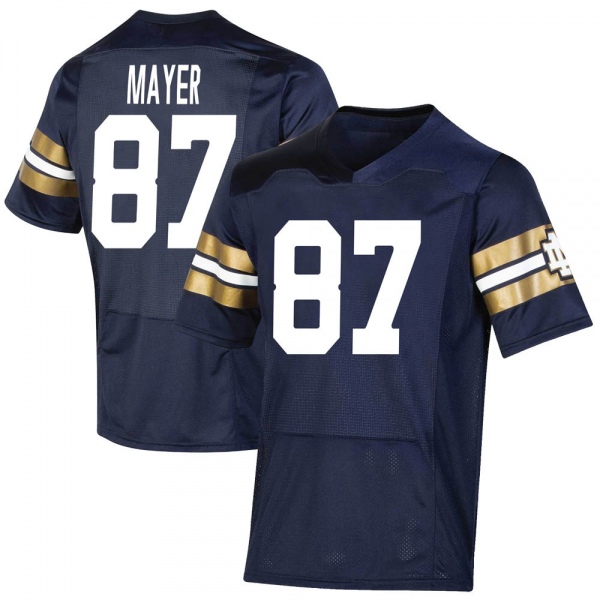 Michael Mayer Notre Dame Fighting Irish NCAA Youth #87 Navy Premier 2021 Shamrock Series Replica College Stitched Football Jersey QFT2155TD
